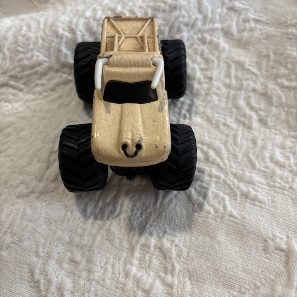 Bulldozer Beige & Black Diecast Monster Truck Toy Vehicle w/ Oversized Tires